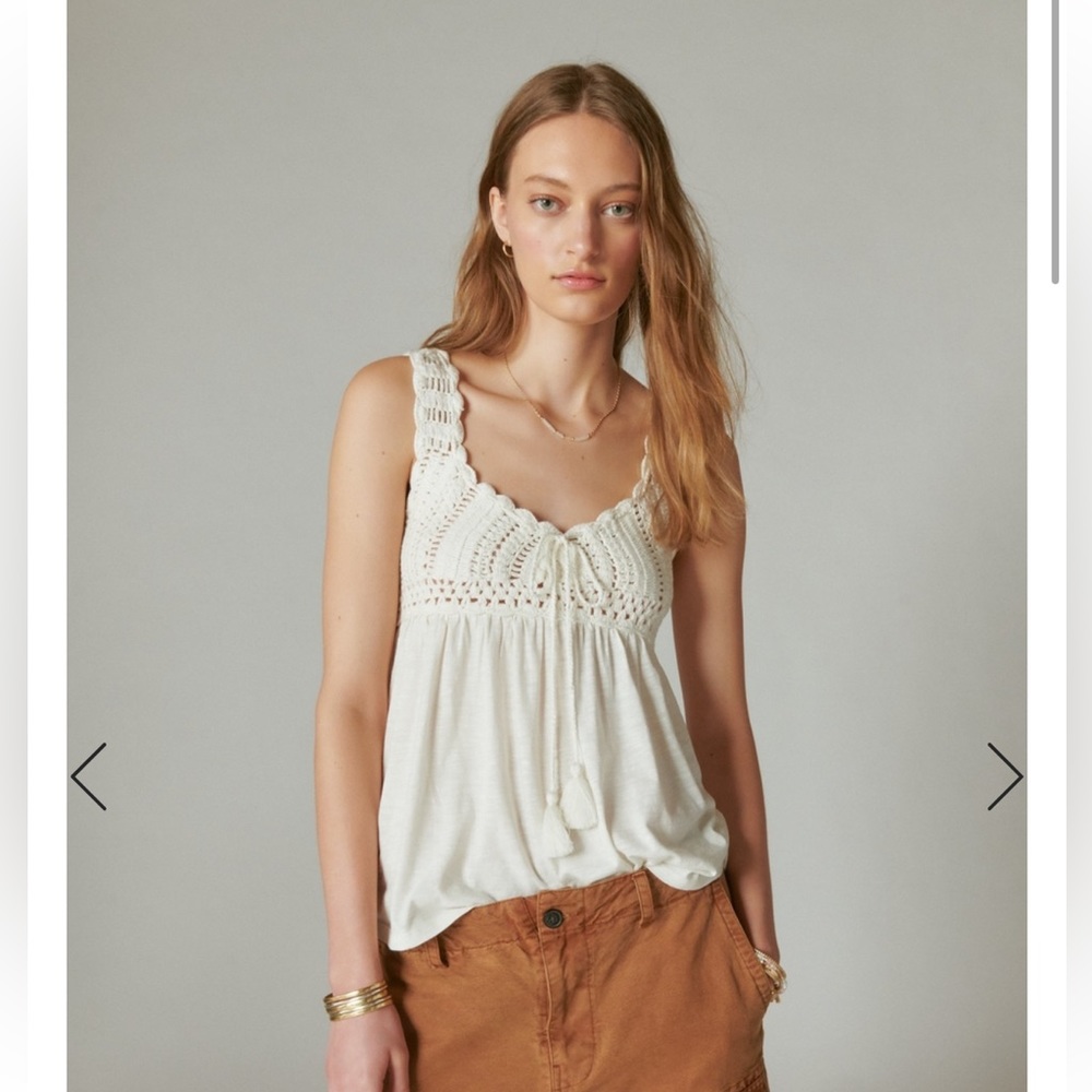 Crochet Cream Tank - Lucky Brand
